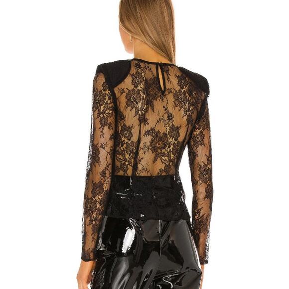 Michael Costello x Revolve Black Lace Top Sz. S - Picture 2 of 7
